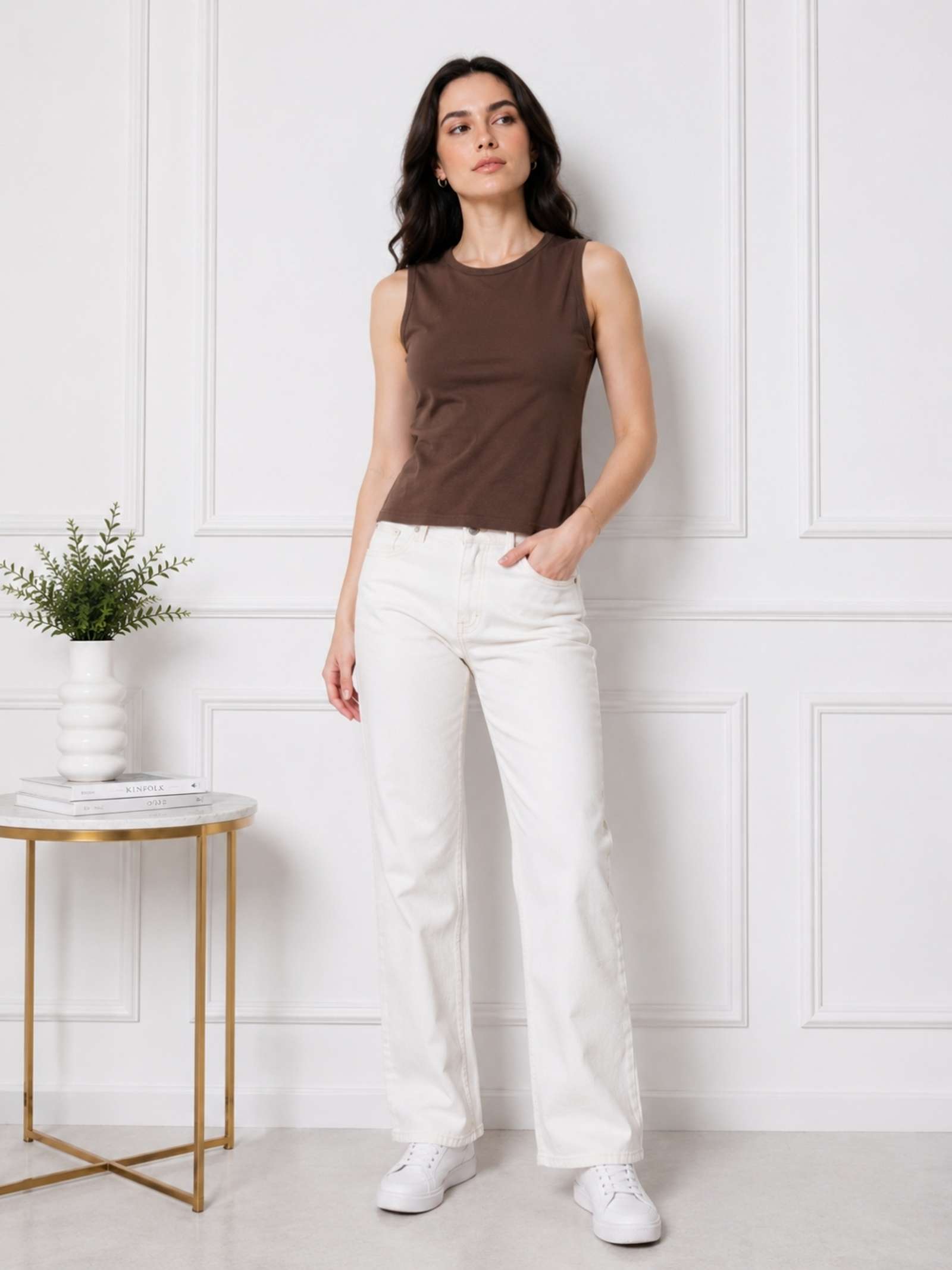 Clobug Women Sleeveless Cotton Top