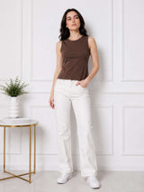 Clobug Women Sleeveless Cotton Top