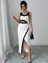 Clobug Women Black & White Dress