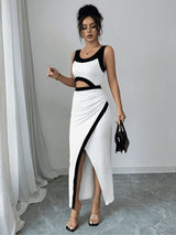 Clobug Women Black & White Dress